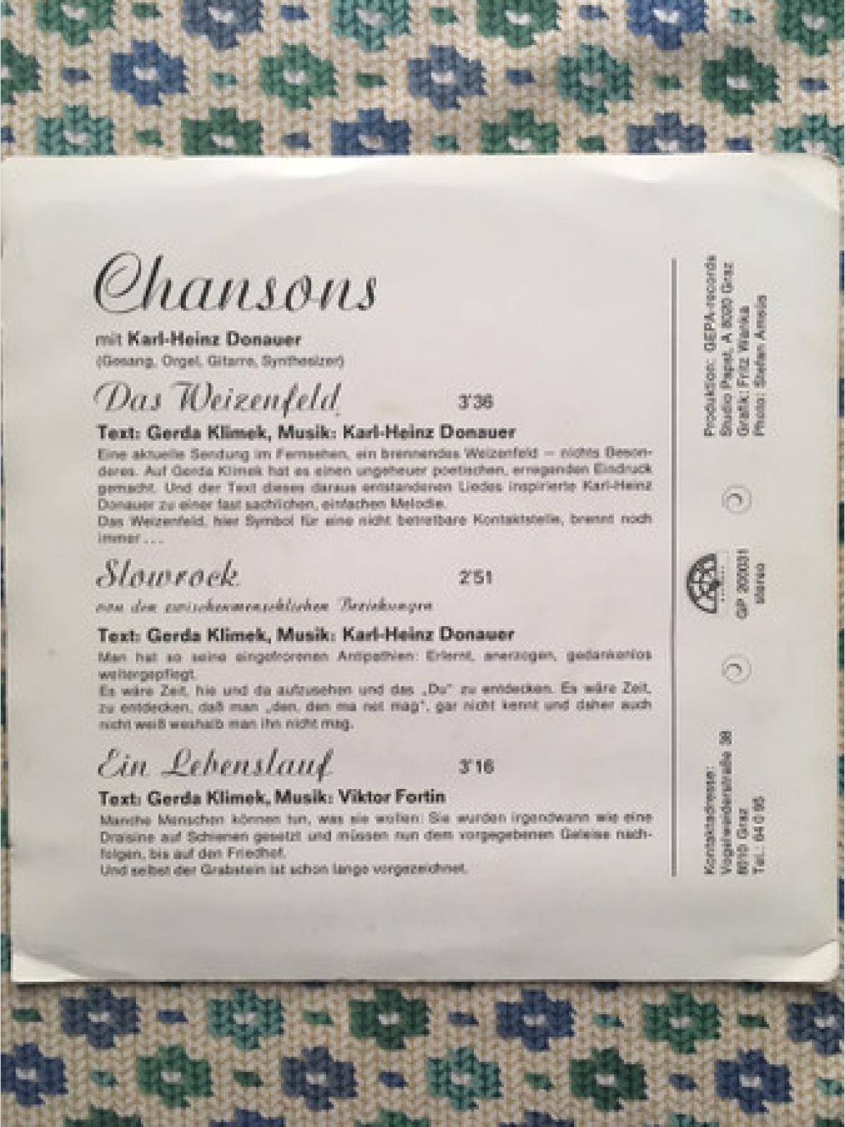 Vinyl / Karl-Heinz Donauer - Chansons