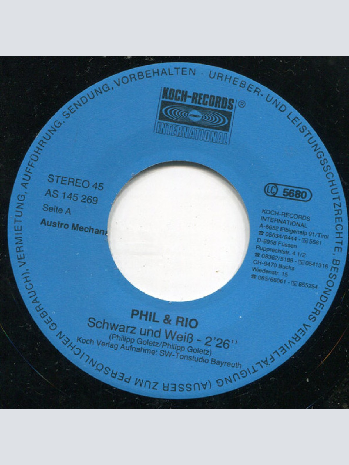 Vinyl / Phil & Rio - Schwarz & Weiß