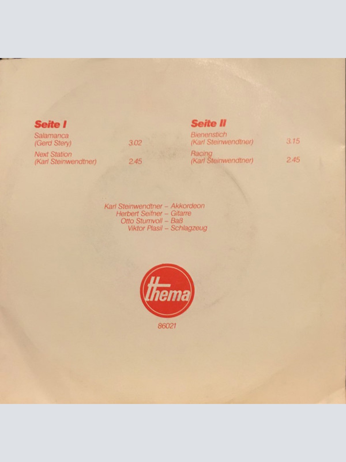 Vinyl / Karl Steinwendtner - Akkordeon