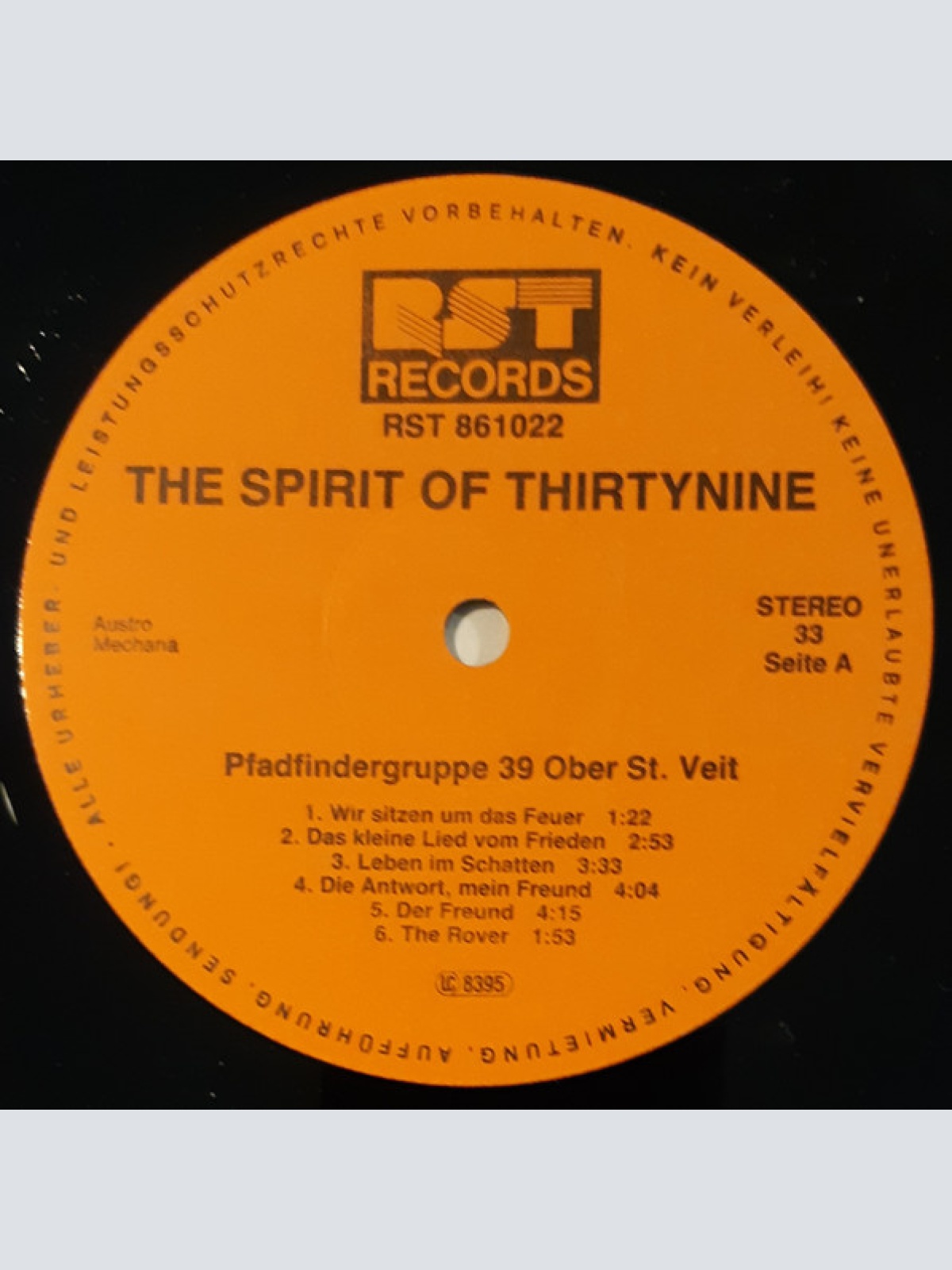 Vinyl / Pfadfindergruppe 39 Ober St. Veit - The Spirit Of Thirtynine