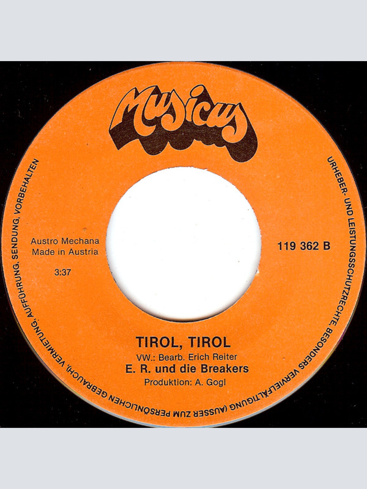 Vinyl / E. R. Und Die Breakers - Erzherzog-Johann-Jodler / Tirol, Tirol
