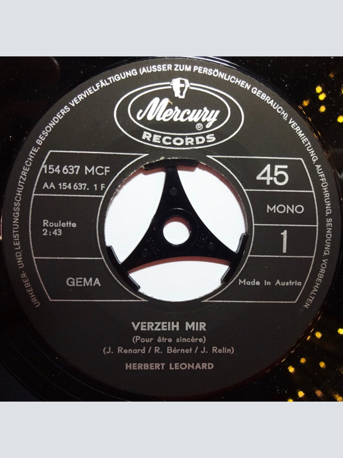Vinyl / Herbert Léonard - Verzeih mir / Wo sind meine Träume vom Glück