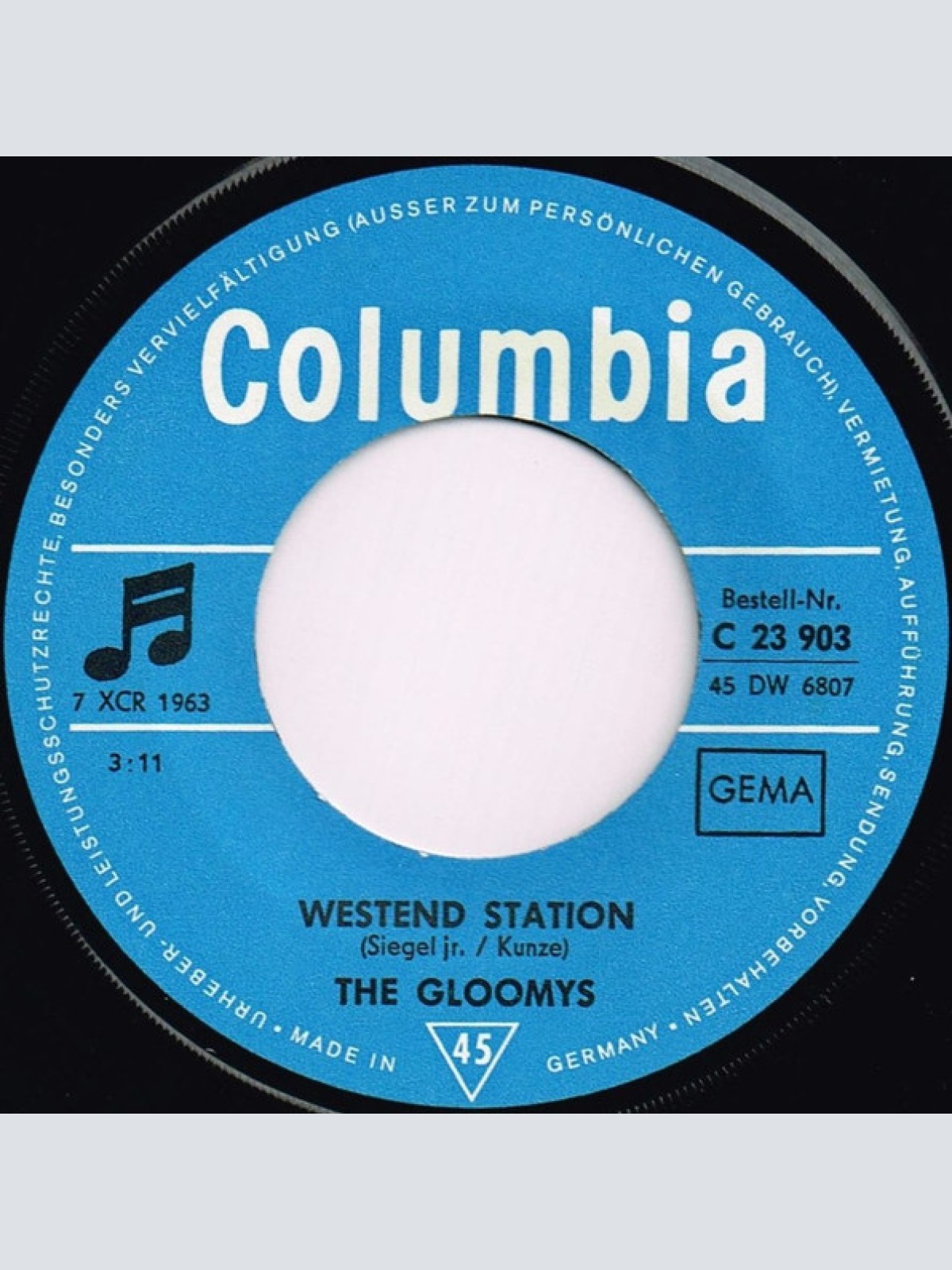 Vinyl / The Gloomys - David And Goliath / Westend-Station