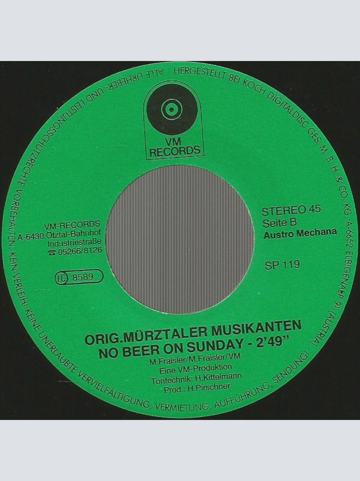 Vinyl / Original Mürztaler Musikanten* - Klingelingeling, Ich Bin Der Eiermann
