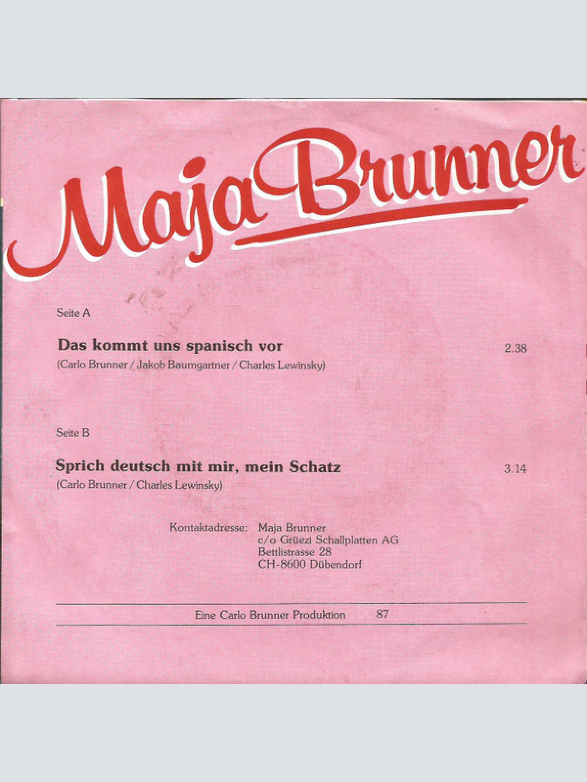 Vinyl / Maja Brunner - Das Kommt Uns Spanisch Vor
