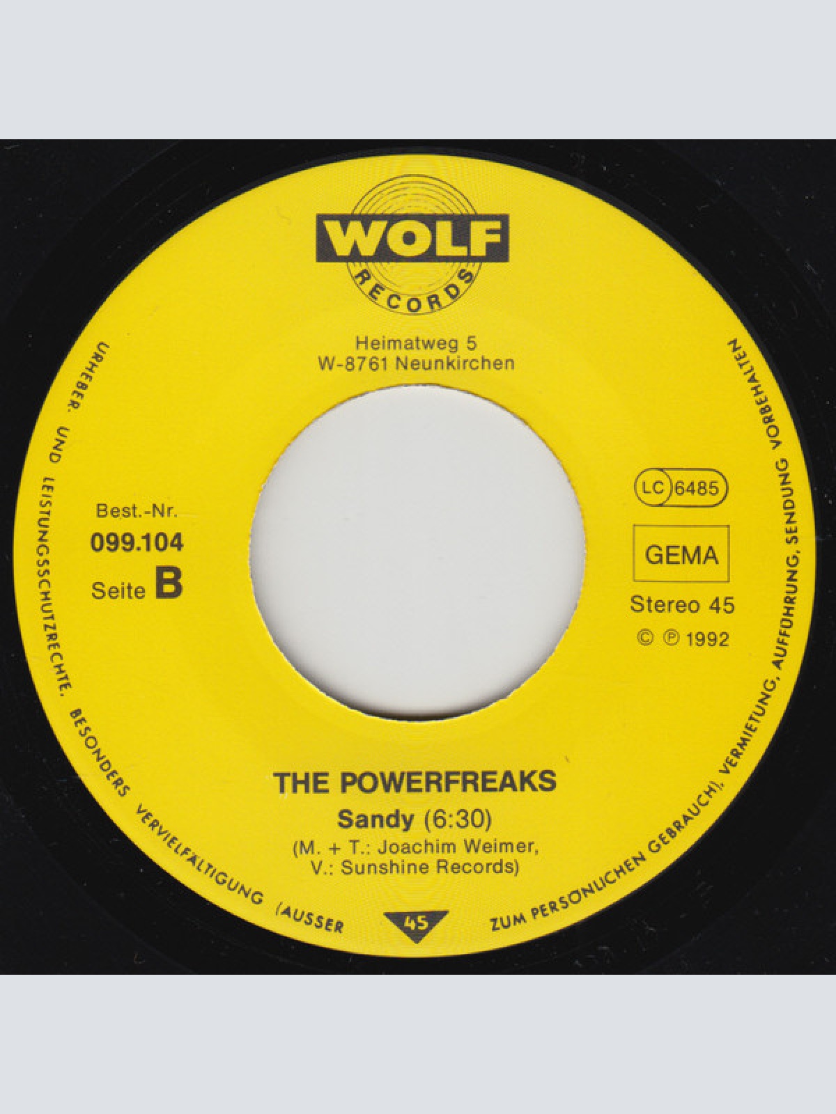 Vinyl / The Powerfreaks - John Is Not At Home / Sandy
