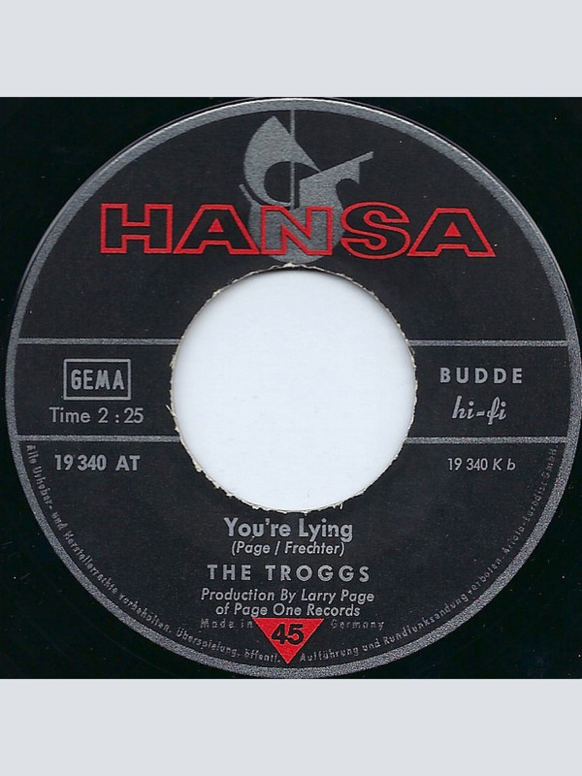 Vinyl / The Troggs - Give It To Me / You're Lying