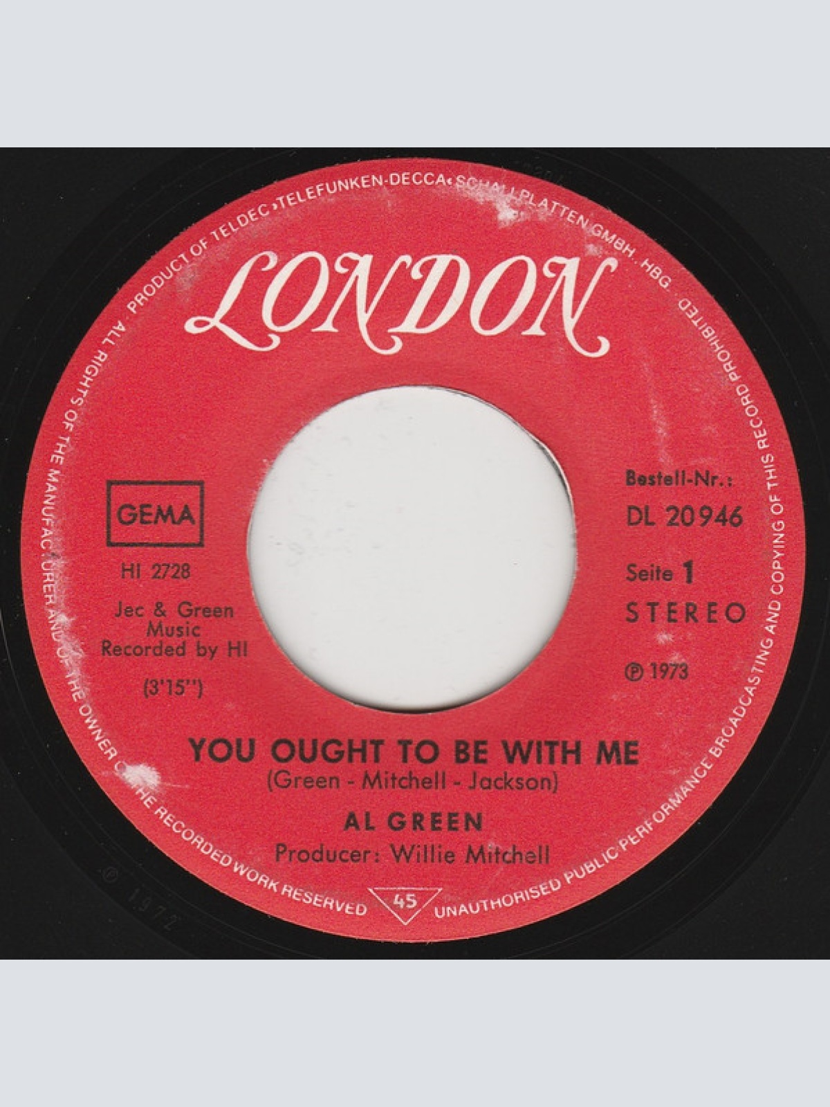 Vinyl / Al Green - You Ought To Be With Me / What Is This Feeling