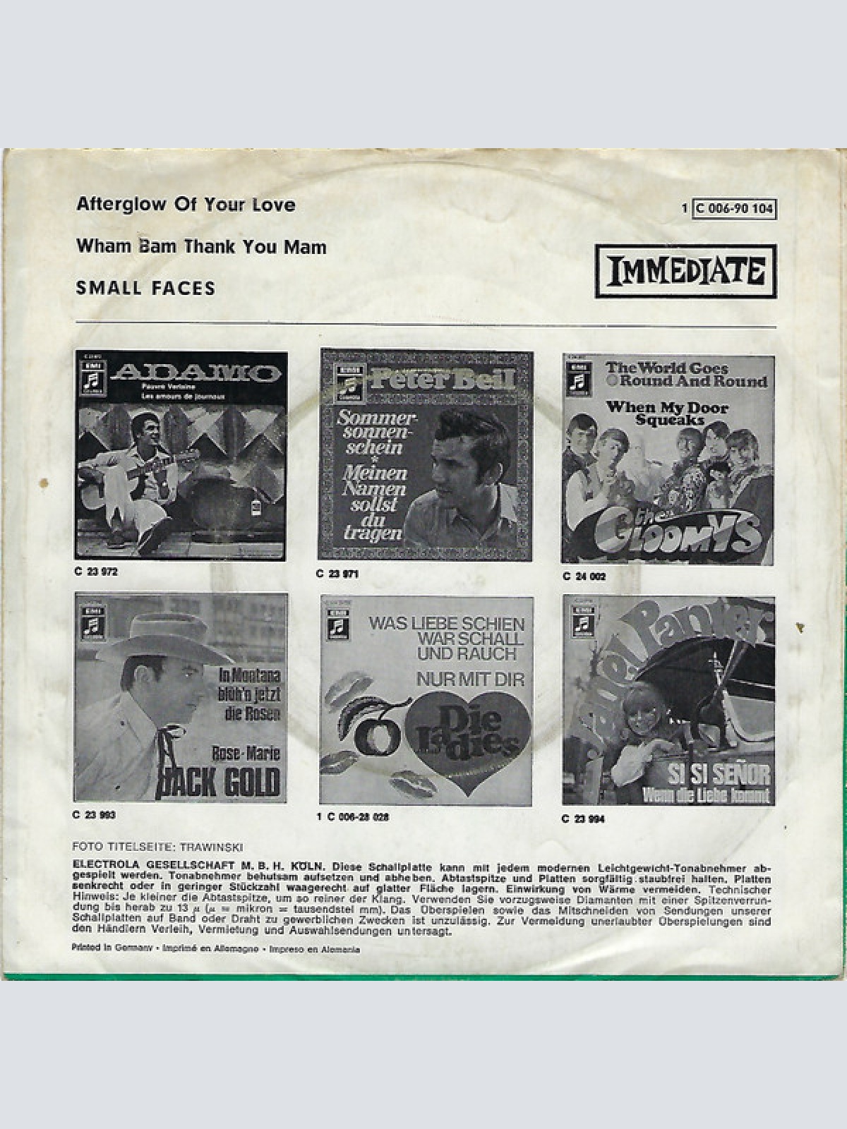 Vinyl / Small Faces - Afterglow Of Your Love / Wham Bam Thank You Mam