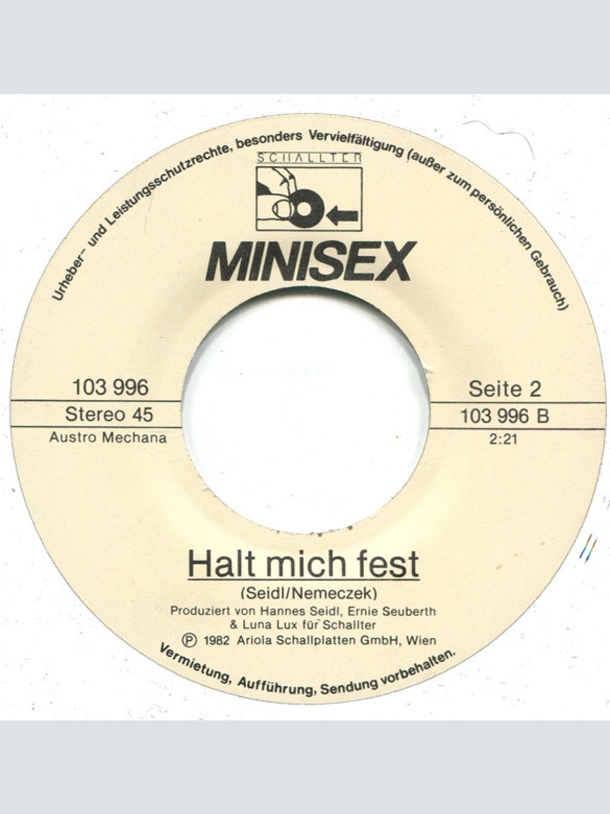 Vinyl / Minisex - Ich Fahre Mit Dem Auto