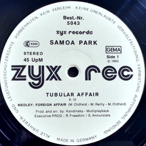 Vinyl / Samoa Park - Tubular Affair