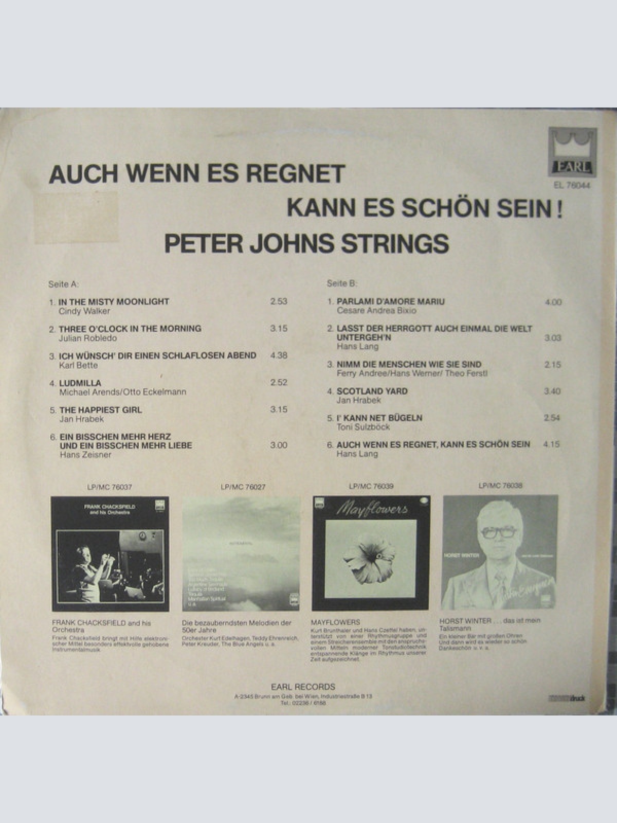 Vinyl / Peter Johns Strings - Auch Wenn Es Regnet... Kann Es Schön Sein !