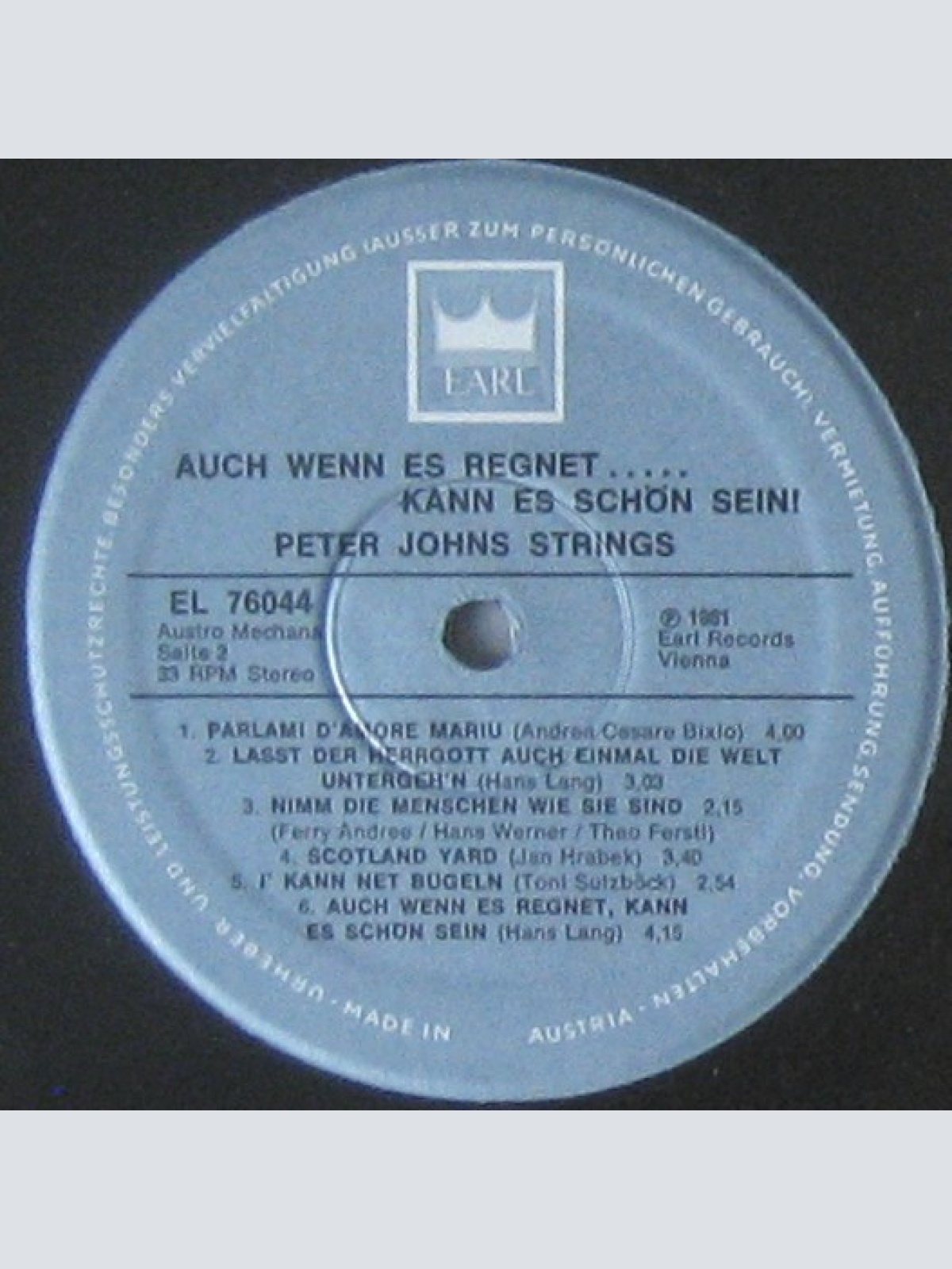 Vinyl / Peter Johns Strings - Auch Wenn Es Regnet... Kann Es Schön Sein !