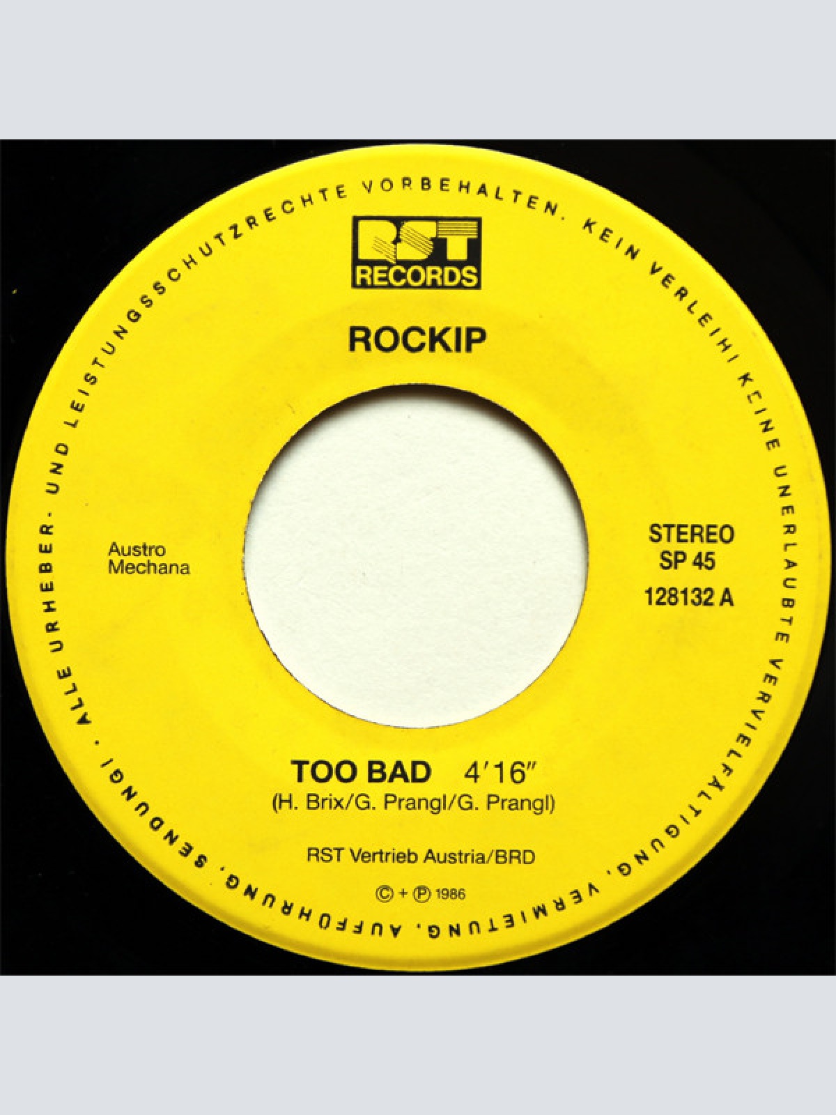 Vinyl / Rockip - Too Bad / Woman Of The Night
