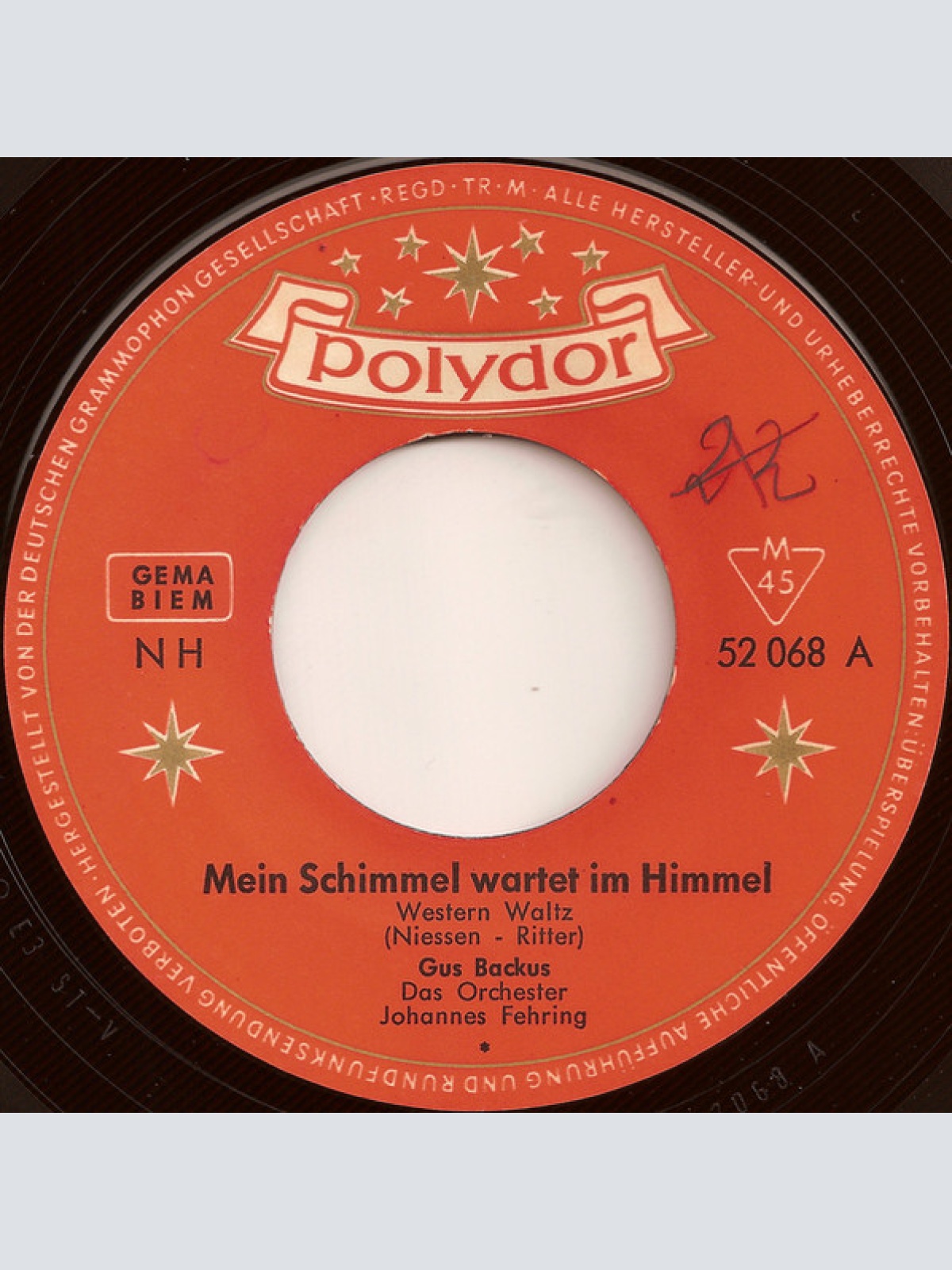 Vinyl / Gus Backus - Mein Schimmel Wartet Im Himmel