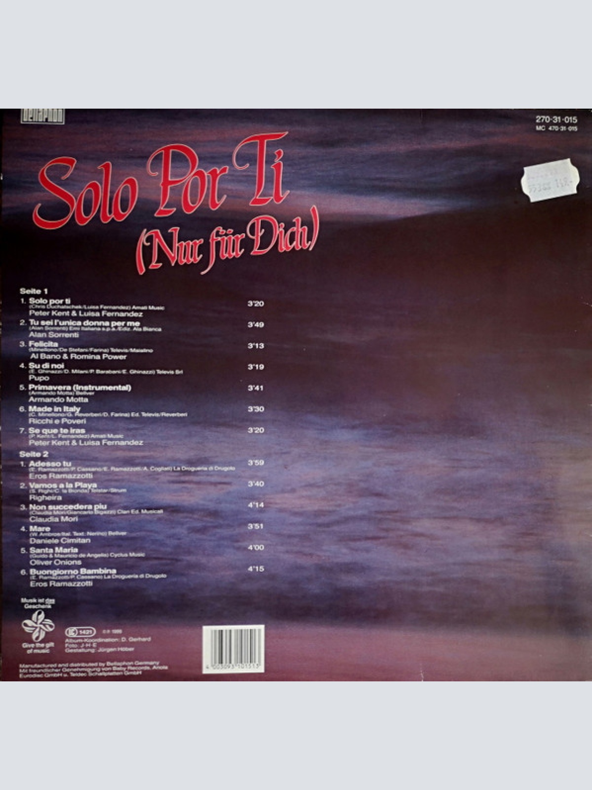 Vinyl / Various - Solo Por Ti (Nur Für Dich)