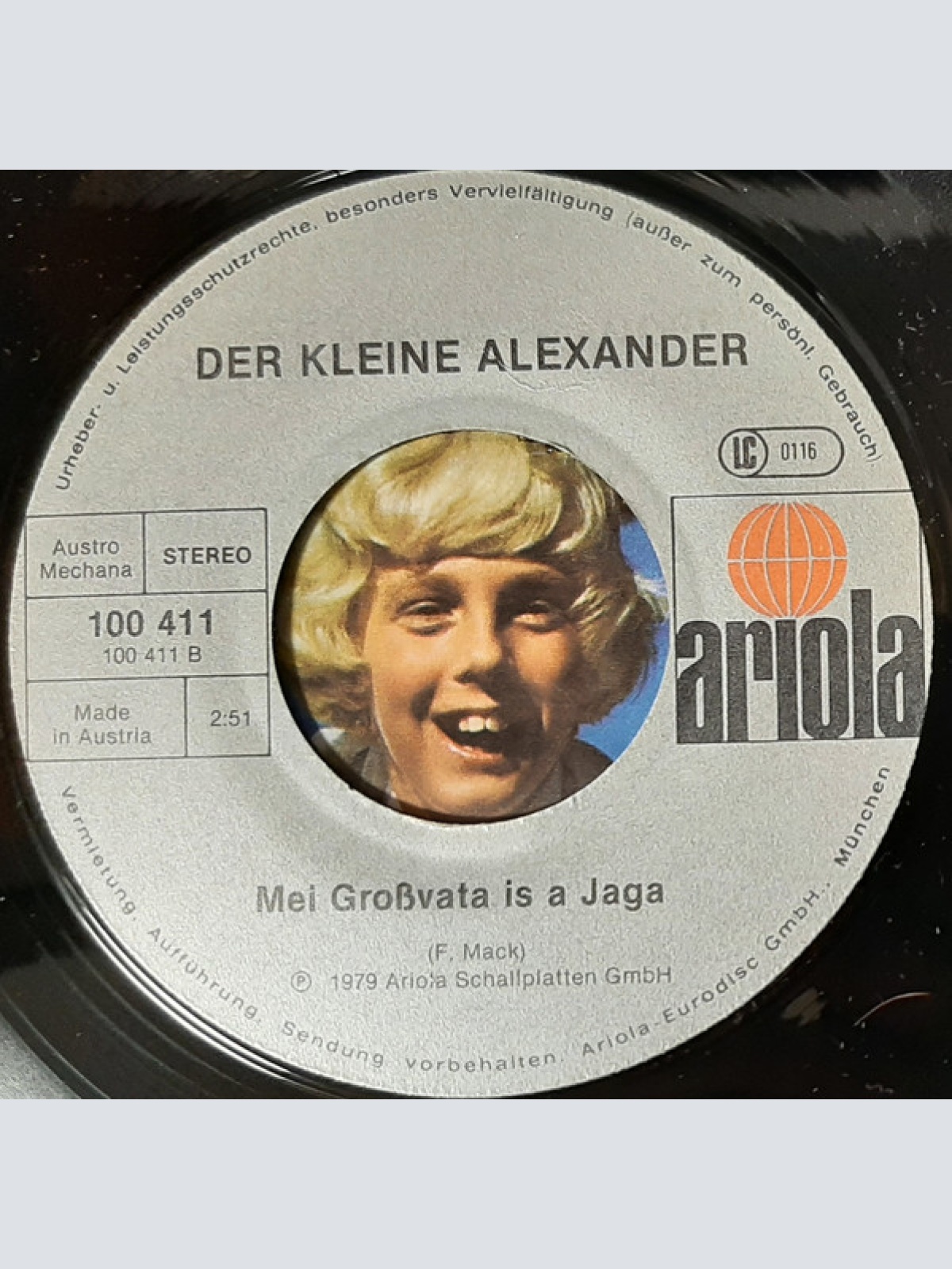 Vinyl / Der Kleine Alexander - Mei Schopferl / Mei Großvater Is A Jaga
