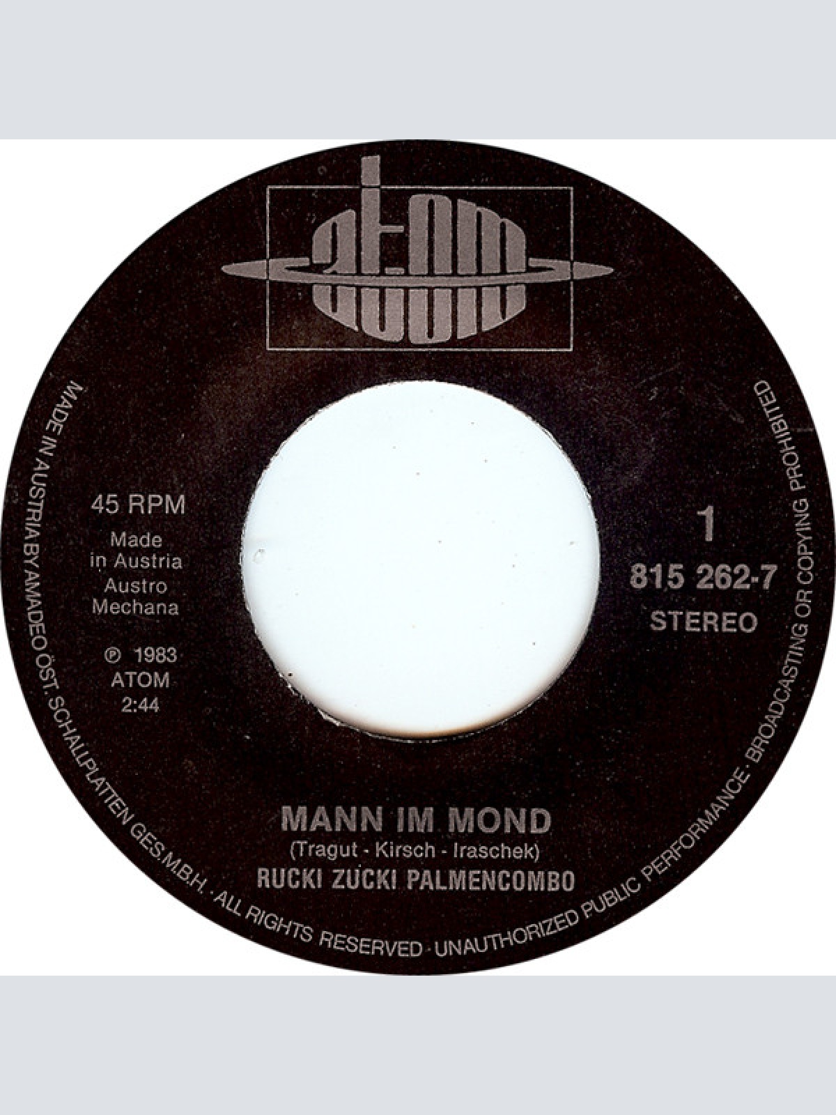 Vinyl / Rucki Zucki Palmencombo - Mann Im Mond / Da Papa Is Net Do...