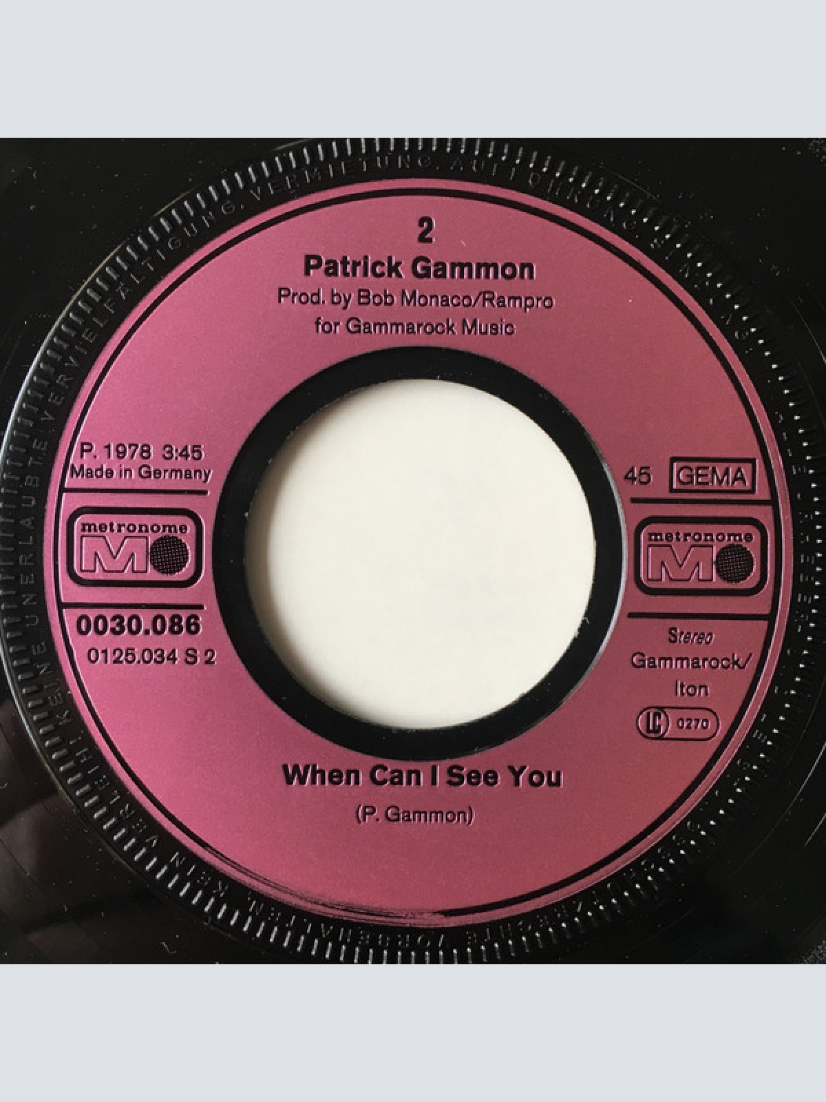 Vinyl / Patrick Gammon - (I Can't Get No) Satisfaction