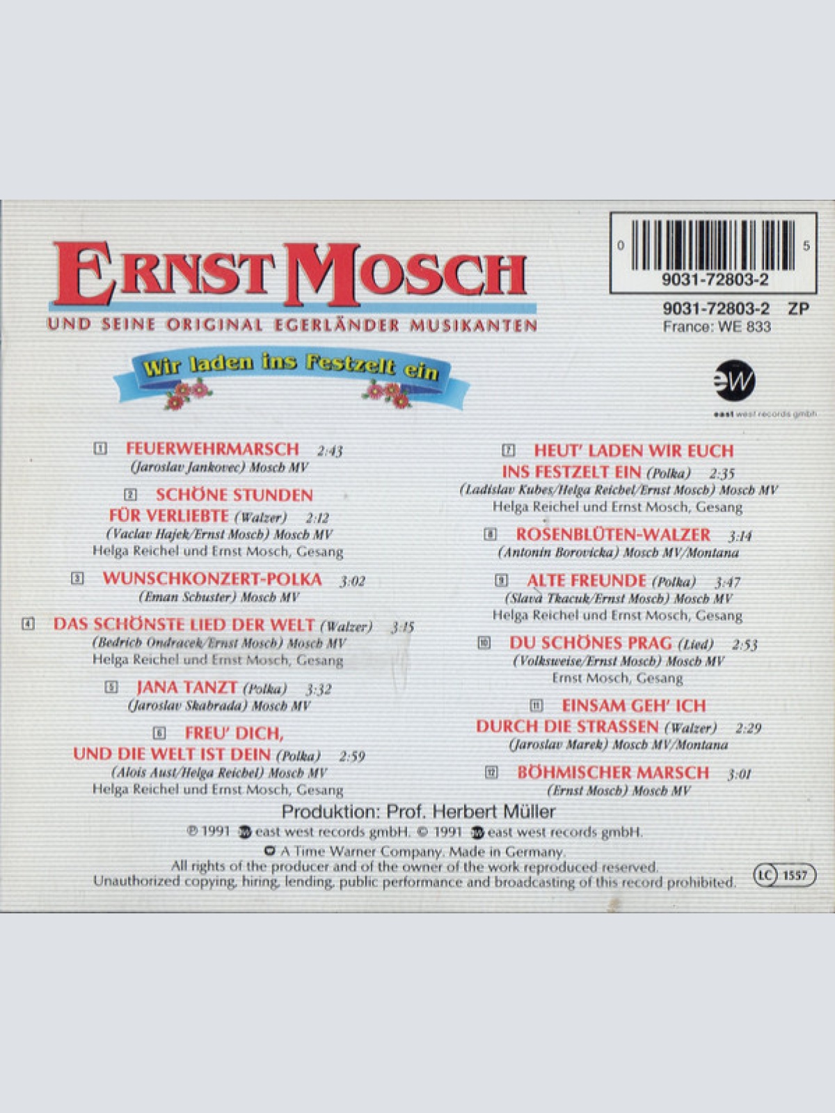 CD / Ernst Mosch Und Seine Original Egerländer Musikanten - Wir Laden Ins Festzelt Ein