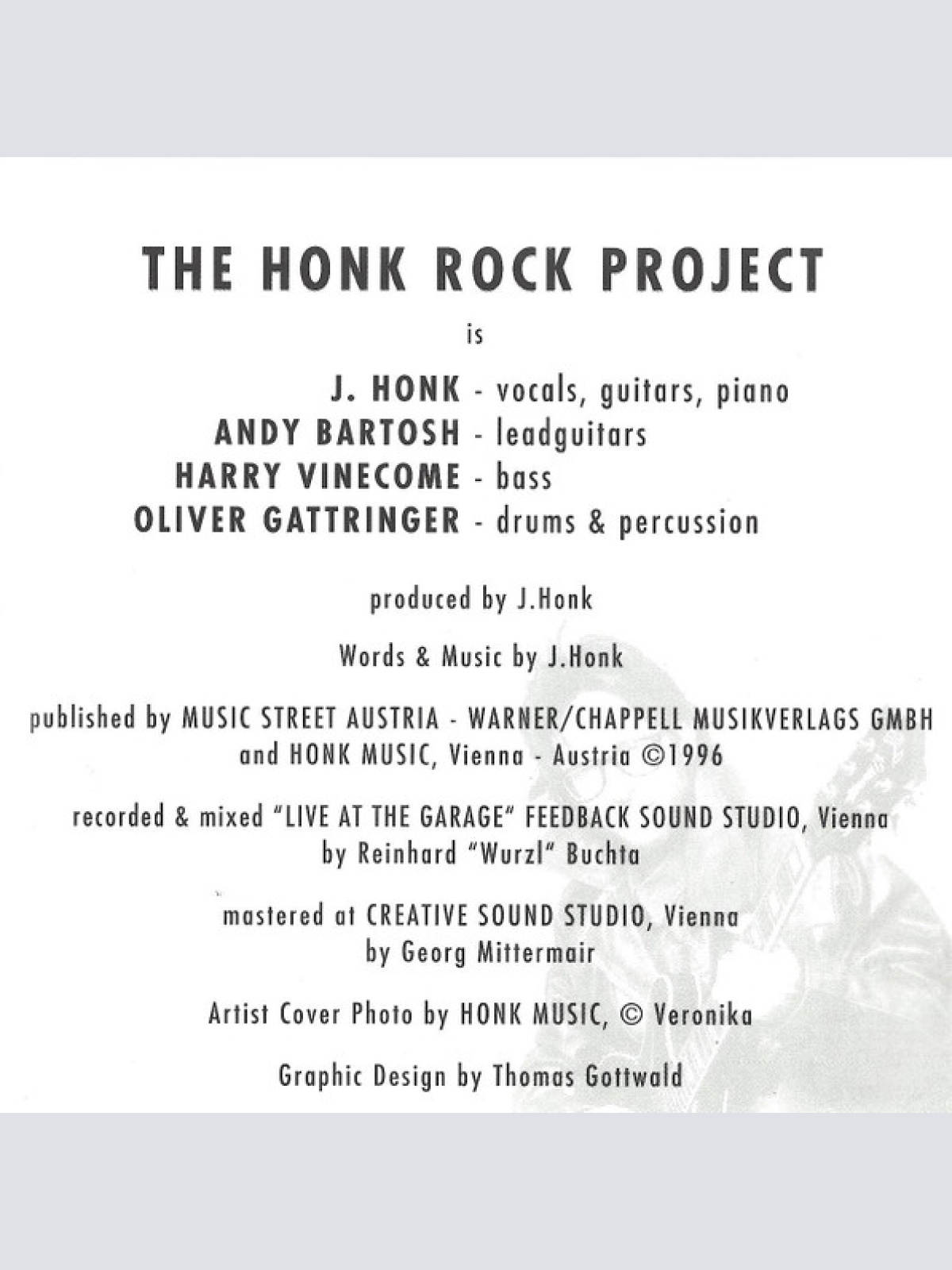 CD / The Honk Rock Project - Live At The Garage