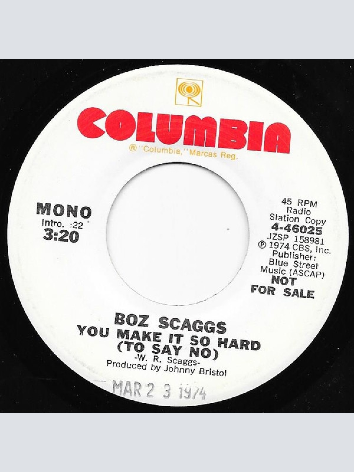 Vinyl / Boz Scaggs - You Make It So Hard (To Say No)