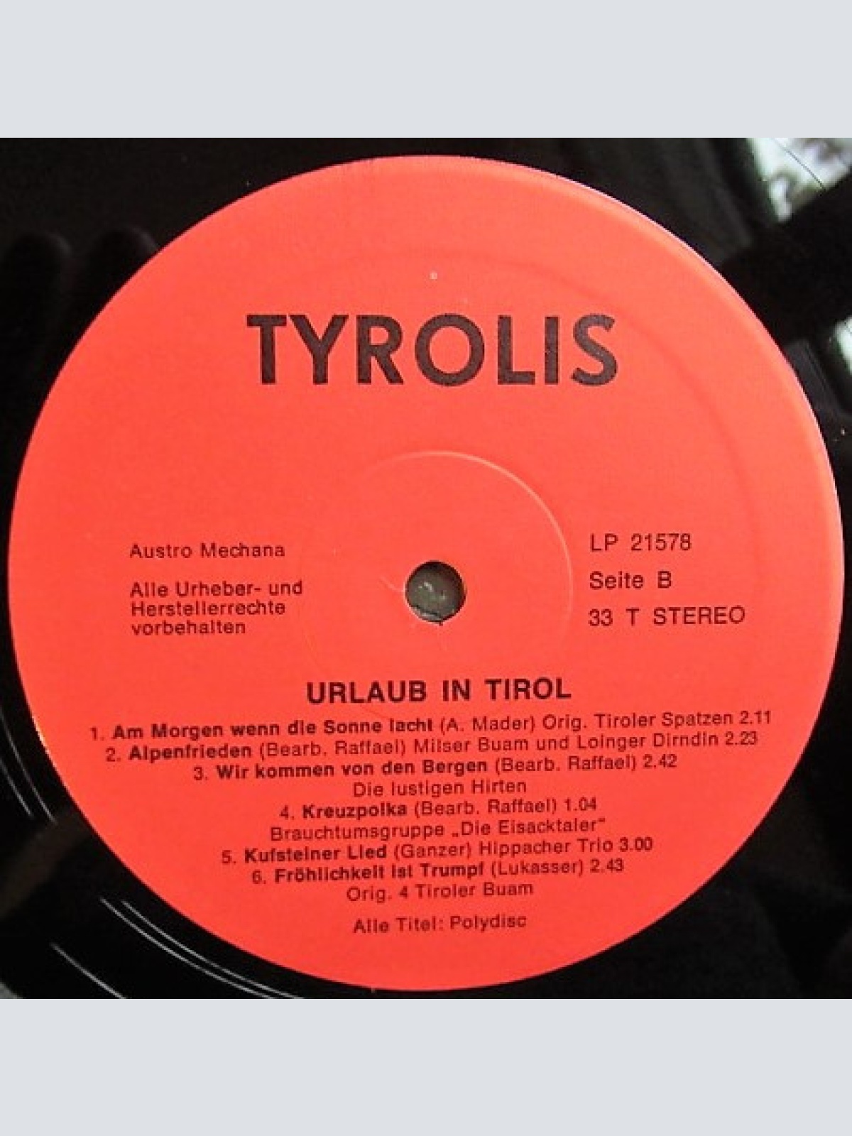 Vinyl / Various - Urlaub In Tyrol