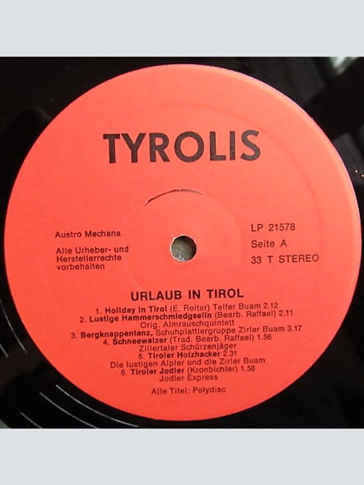 Vinyl / Various - Urlaub In Tyrol