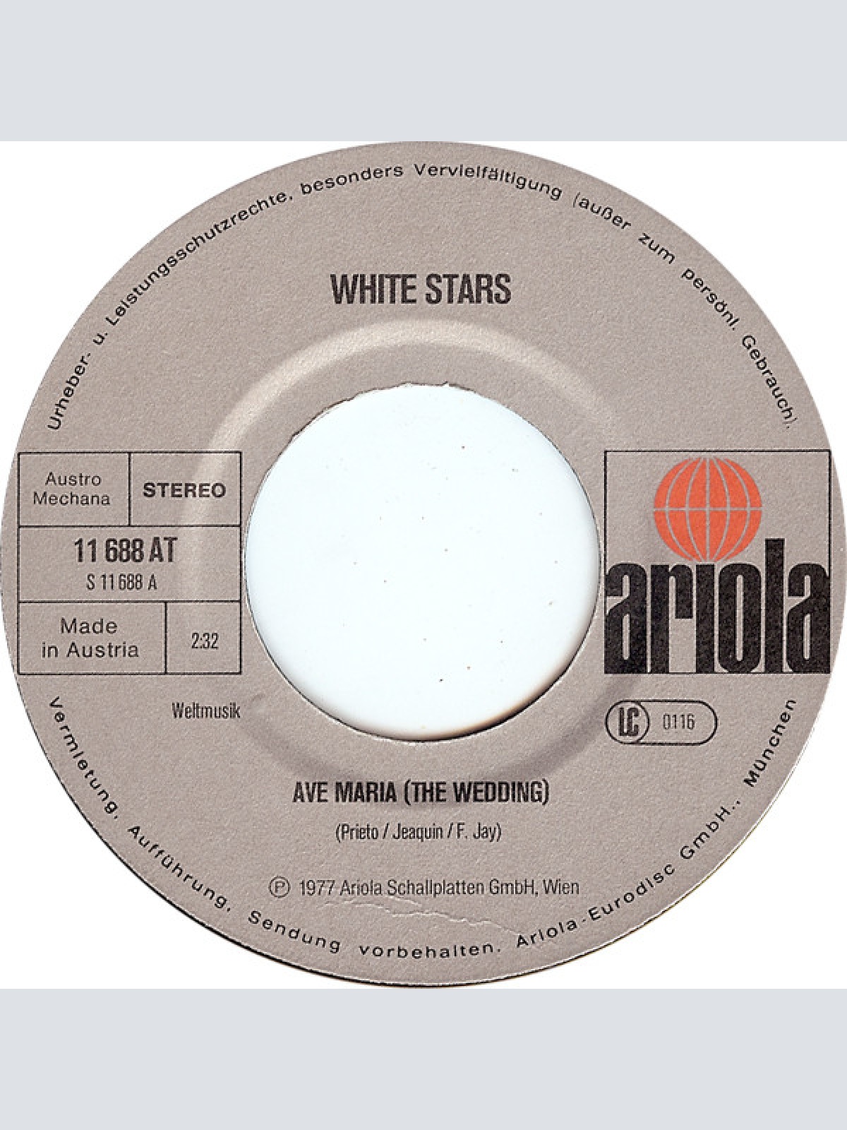 Vinyl / White Stars - Ave Maria (The Wedding)