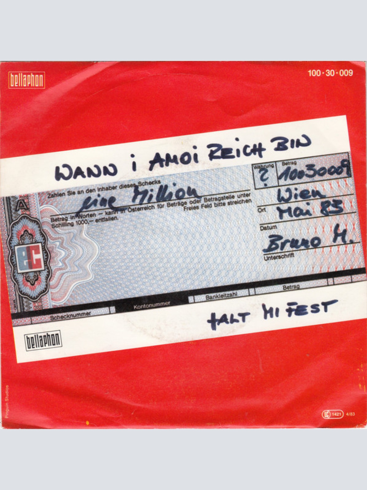 Vinyl / Bruno M.* - Wann I Amoi Reich Bin