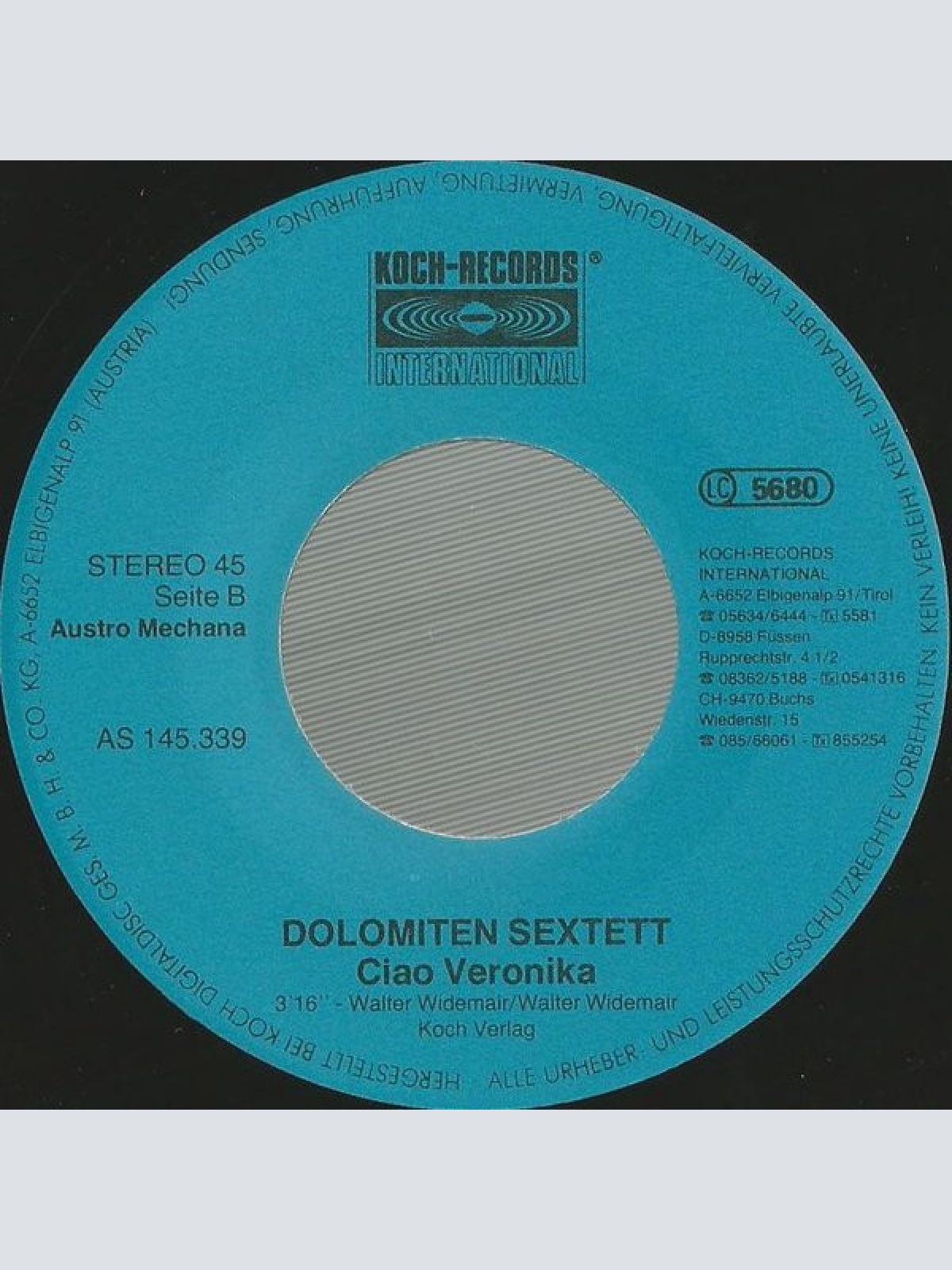 Vinyl / Dolomiten Sextett Lienz - Ich Hab In Den Sternen Dein Bild Gesehen