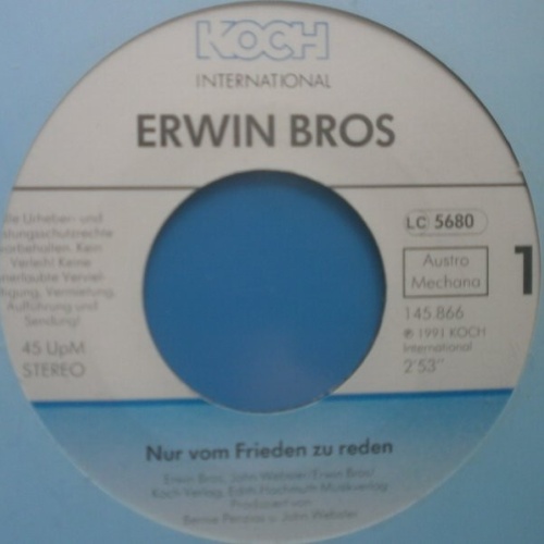 Vinyl / Erwin Bros - Nur Vom Frieden Zu Reden
