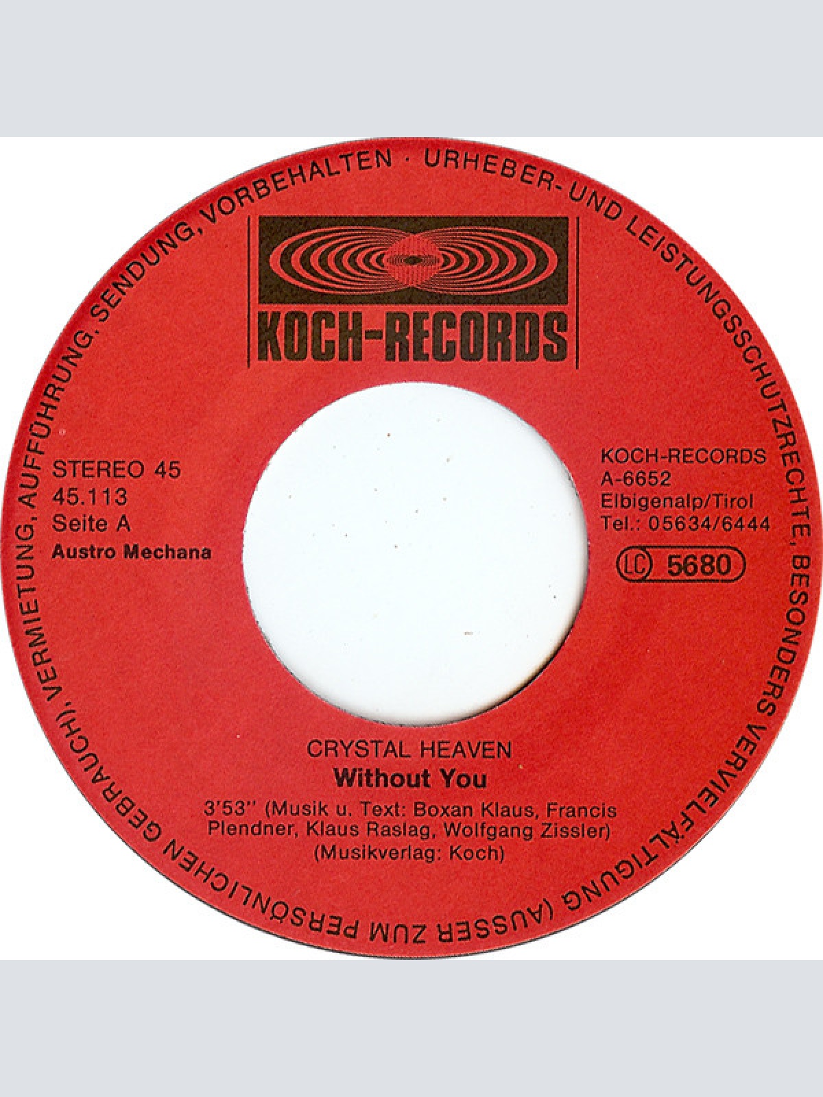 Vinyl / Crystal Heaven - Without You / Same Way Out