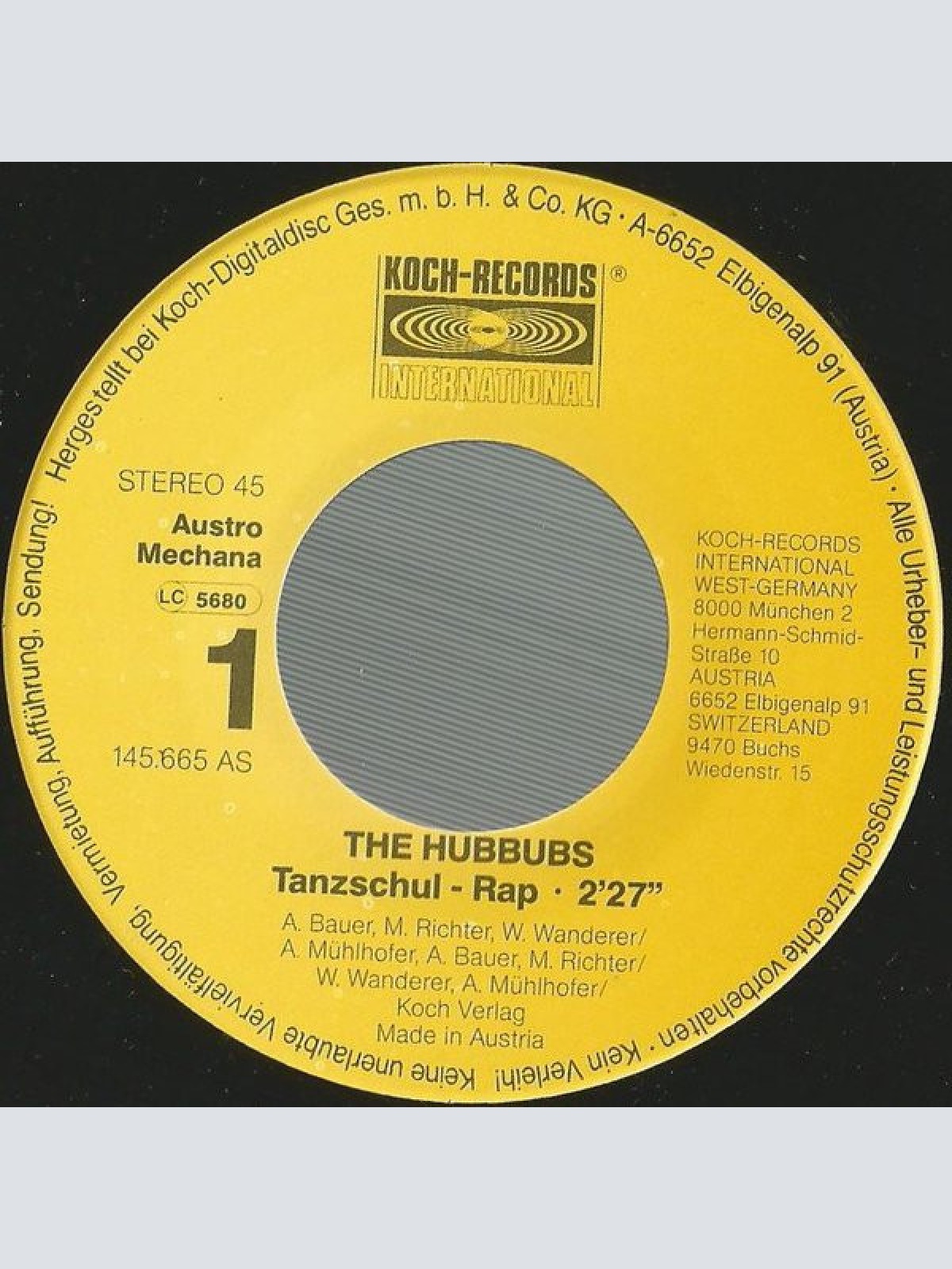 Vinyl / The Hubbubs - Tanzschul-Rap