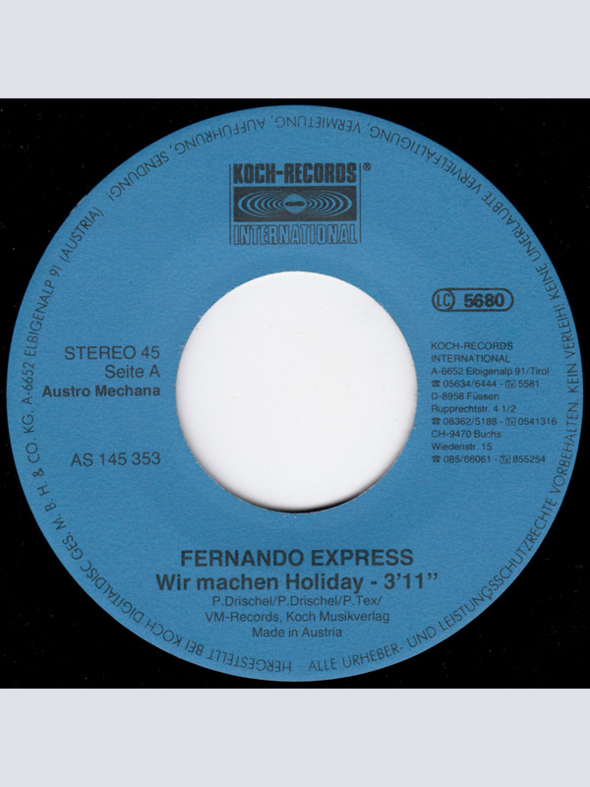 Vinyl / Fernando Express - Wir Machen Holiday / Coconuts