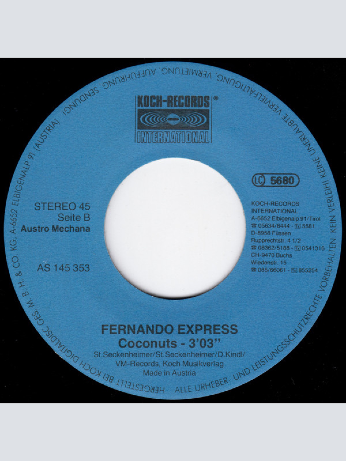 Vinyl / Fernando Express - Wir Machen Holiday / Coconuts