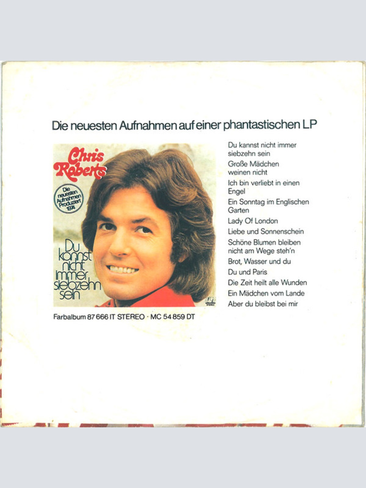 Vinyl / Chris Roberts - Du Kannst Nicht Immer Siebzehn Sein