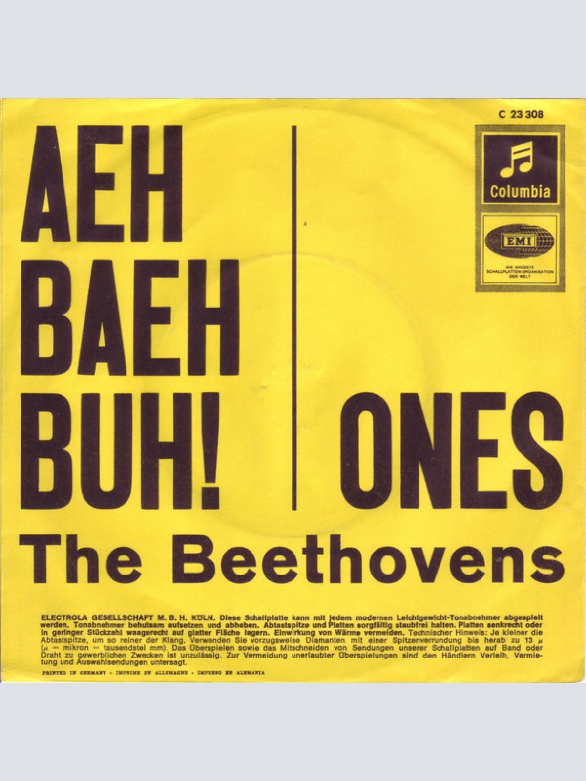 Vinyl / The Beethovens (2) - Aeh Baeh Buh!  / Ones