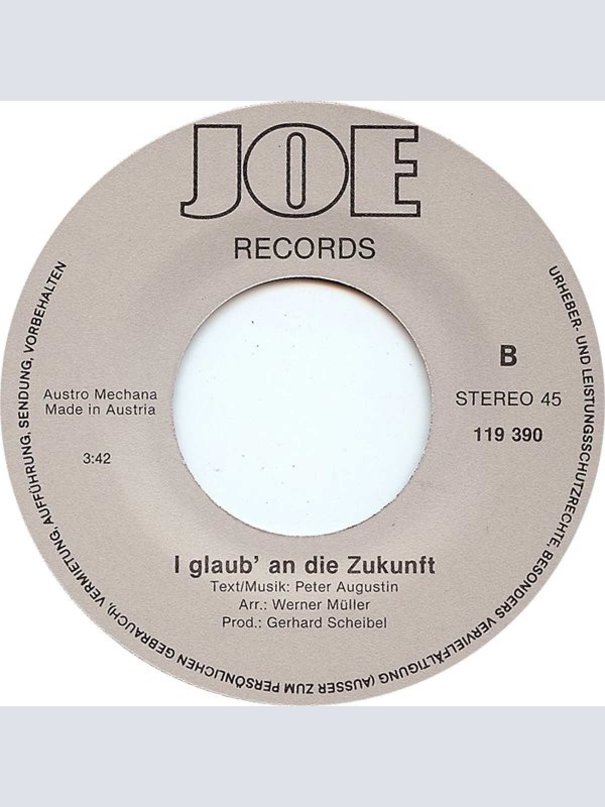 Vinyl / Peter Augustin ★ René France - So Viele Unbekannte Lieder / I Glaub An Die Zukunft