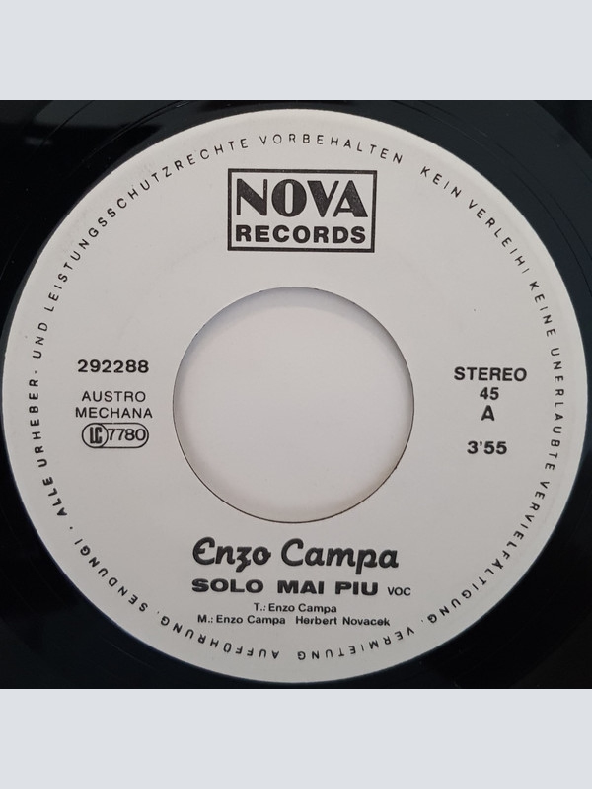 Vinyl / Enzo Campa - Solo Mai Piu