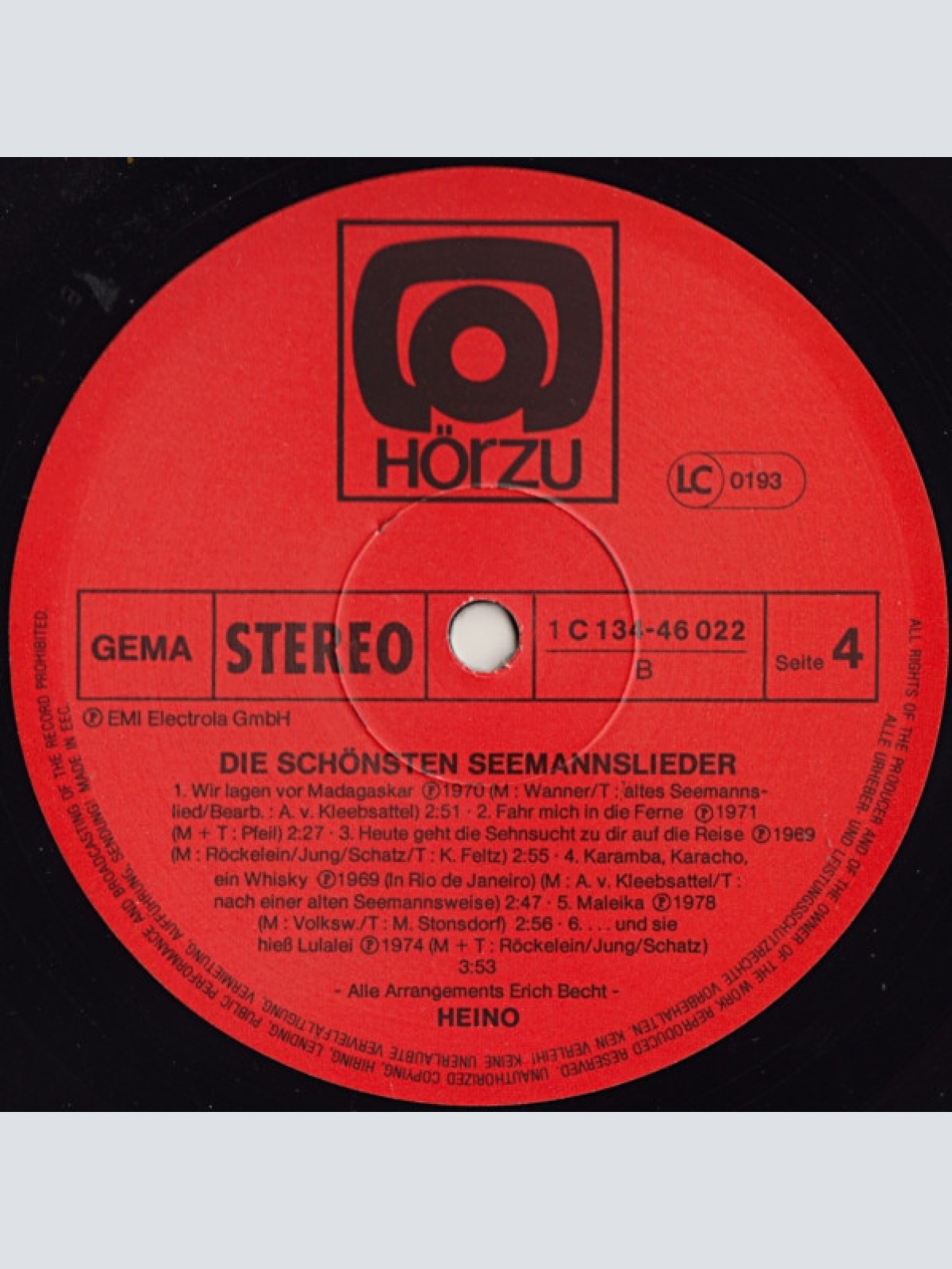 Vinyl / Heino - Die Schönsten Seemannslieder