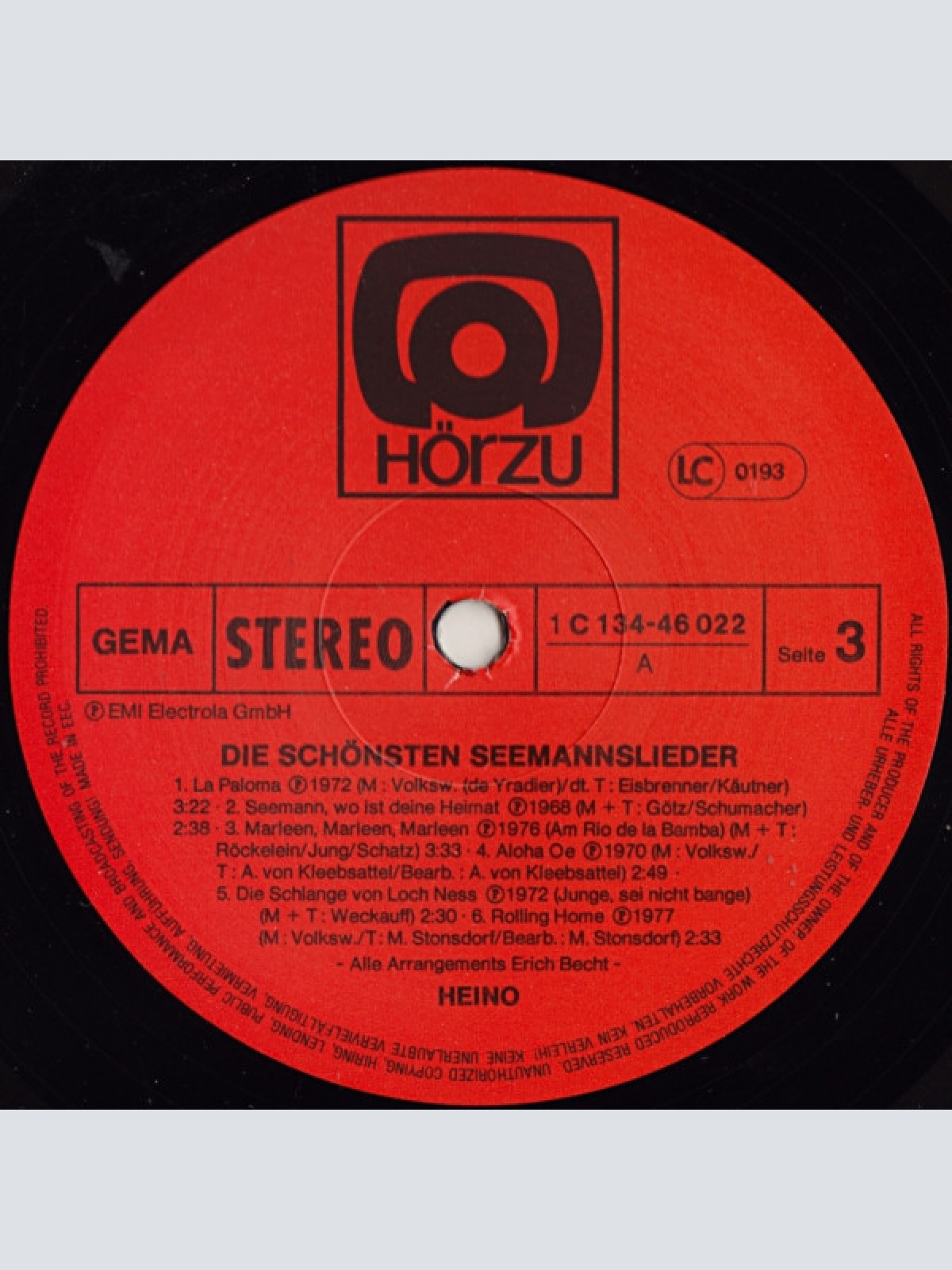 Vinyl / Heino - Die Schönsten Seemannslieder