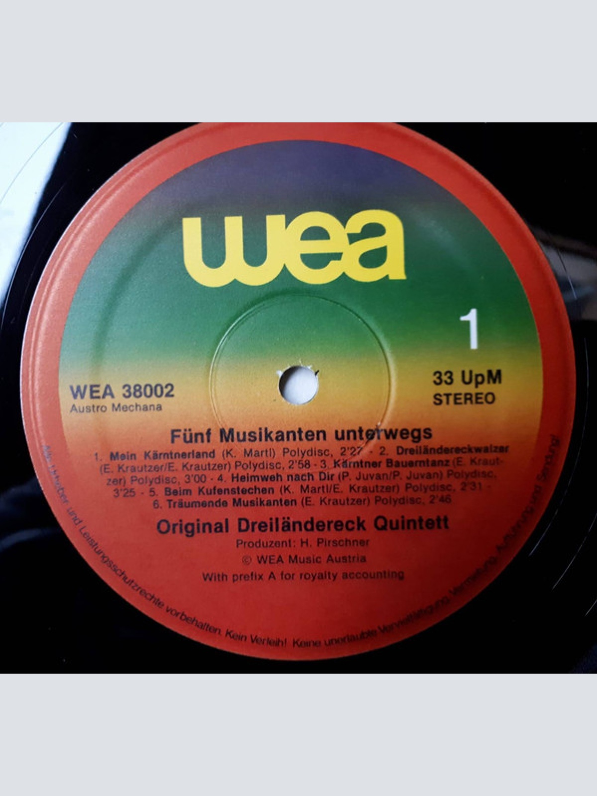 Vinyl / Orig. Dreiländereck Quintett* - Fünf Musikanten Unterwegs