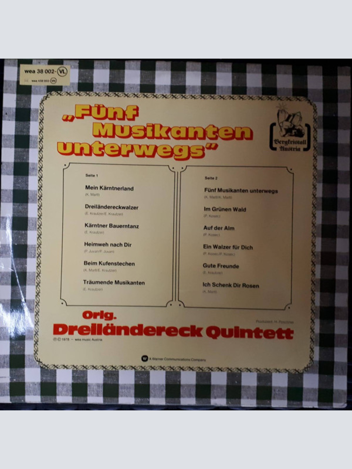 Vinyl / Orig. Dreiländereck Quintett* - Fünf Musikanten Unterwegs
