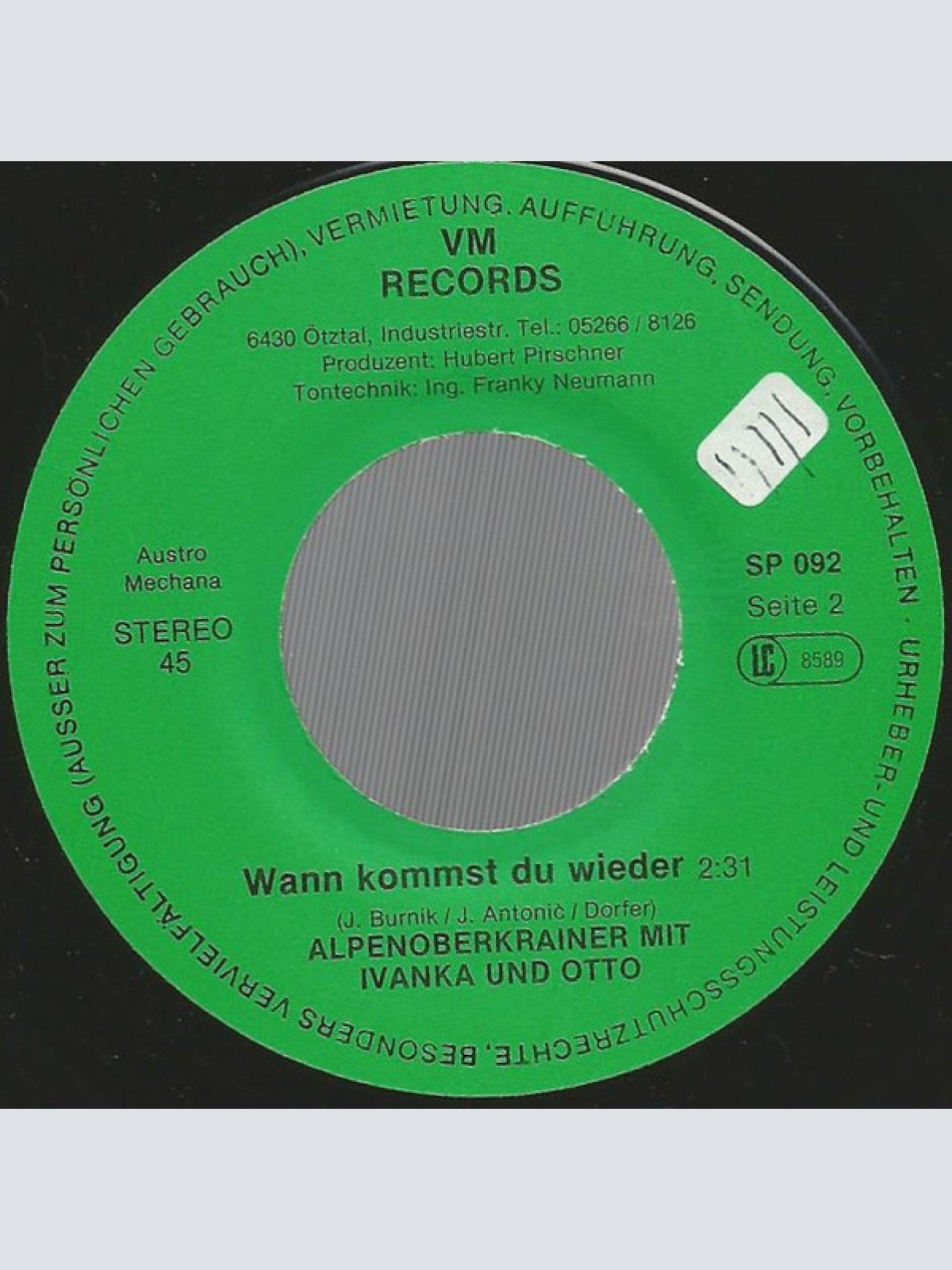 Vinyl / Alpenoberkrainer Mit Ivanka* Und Otto* - Tournee-Polka