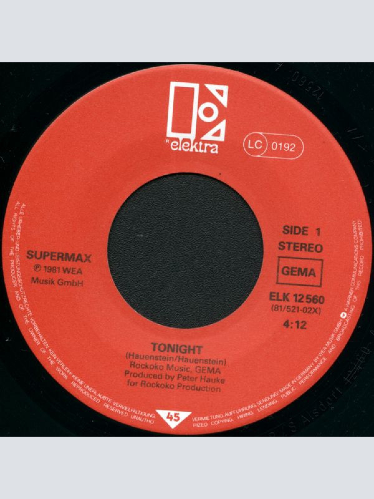 Vinyl / Supermax - Tonight