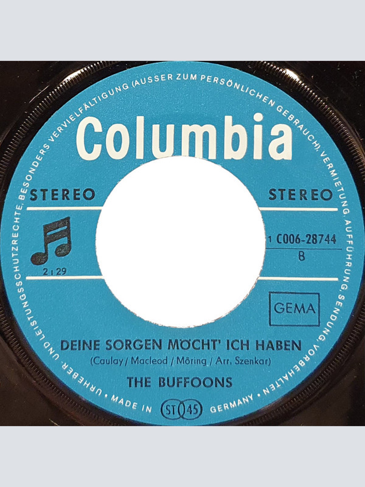 Vinyl / The Buffoons - Wie Ein Himmel Voller Sterne / Deine Sorgen Möcht Ich Haben