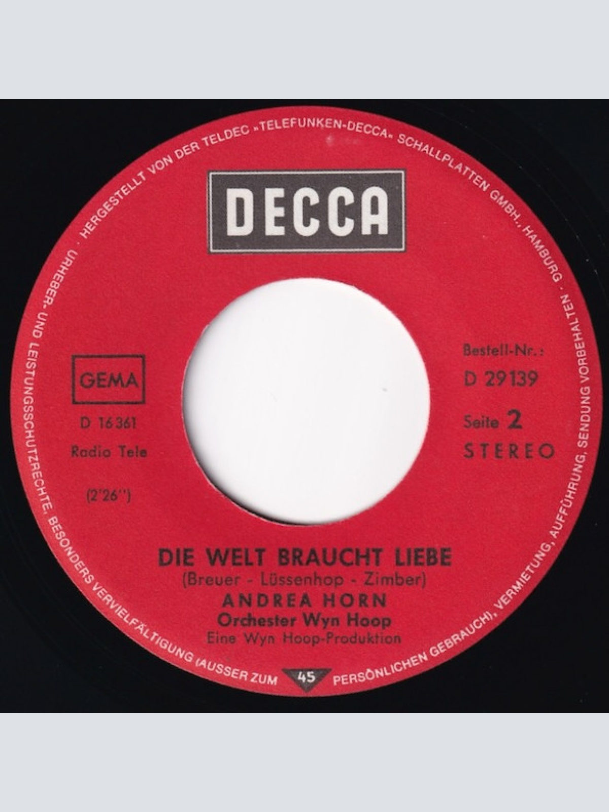 Vinyl / Andrea Horn - Soley, Soley (Sonne, Sonne)