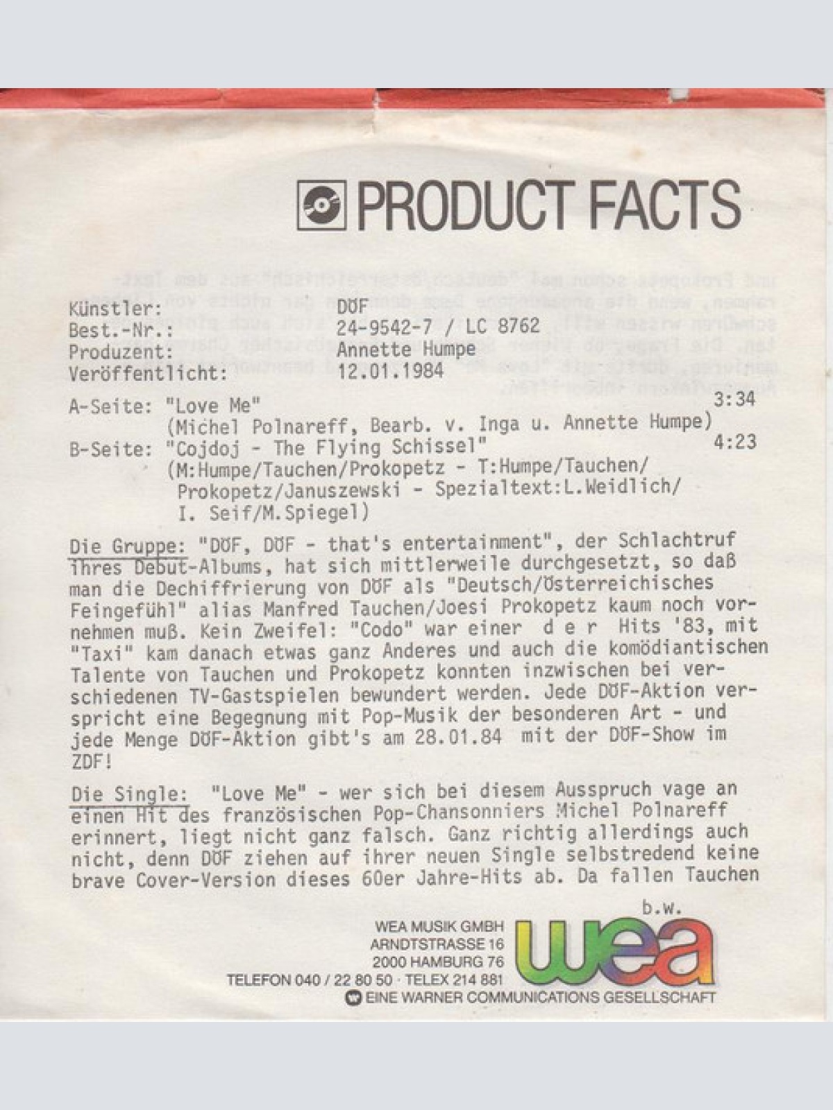Vinyl / DÖF - Love Me