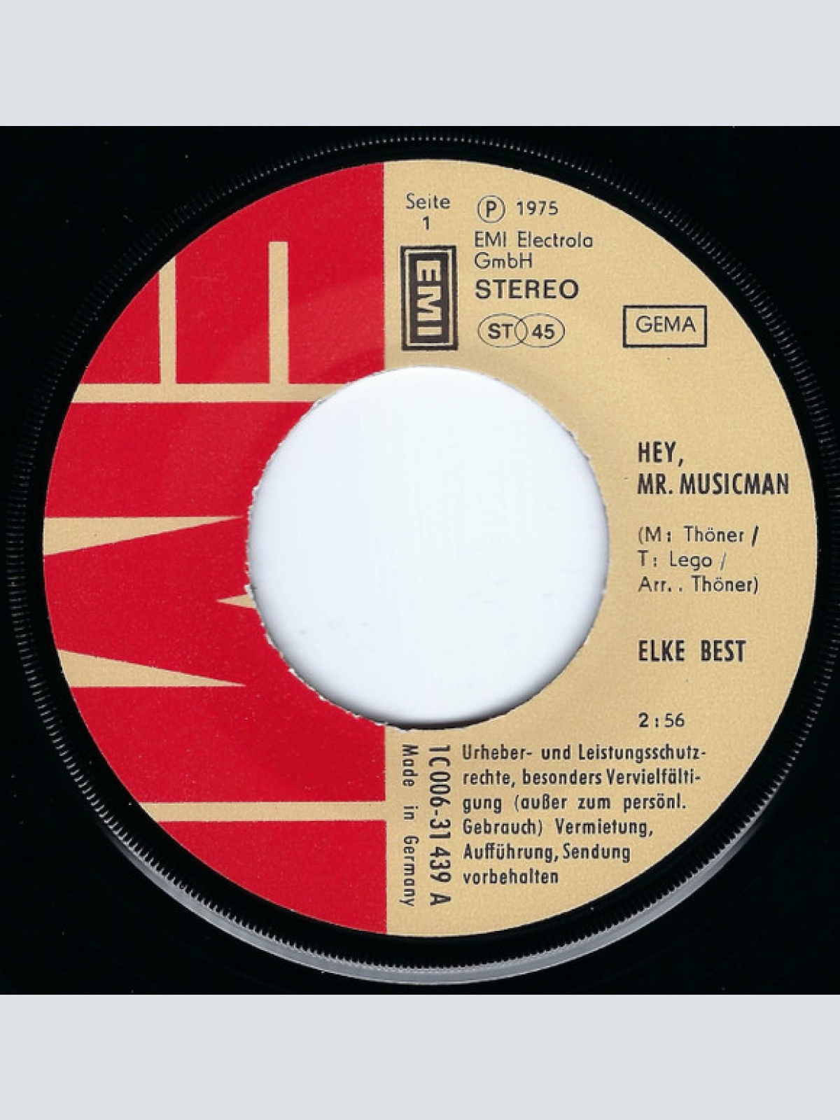 Vinyl / Elke Best - Hey, Mr. Musicman / Sing Ein Neues Lied